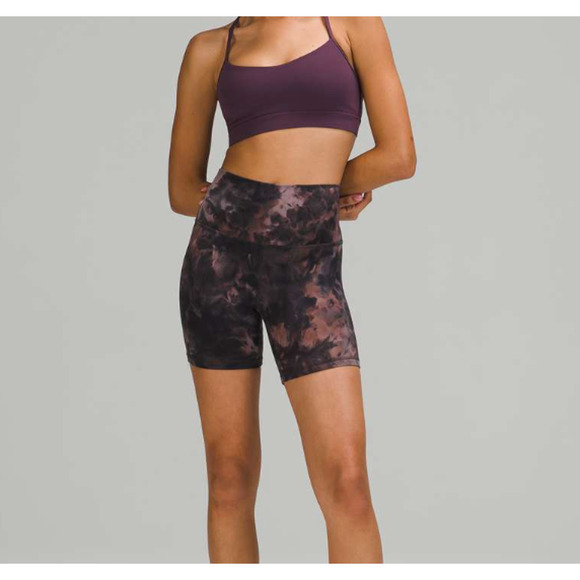 Lululemon Diamond Dye Graphit Gray Peach Pastel Align High-Rise Shorts 2 - Picture 1 of 11